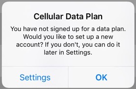 iOS Cellular Data Plan Dialog