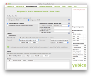 YubiKey Programming Dialog